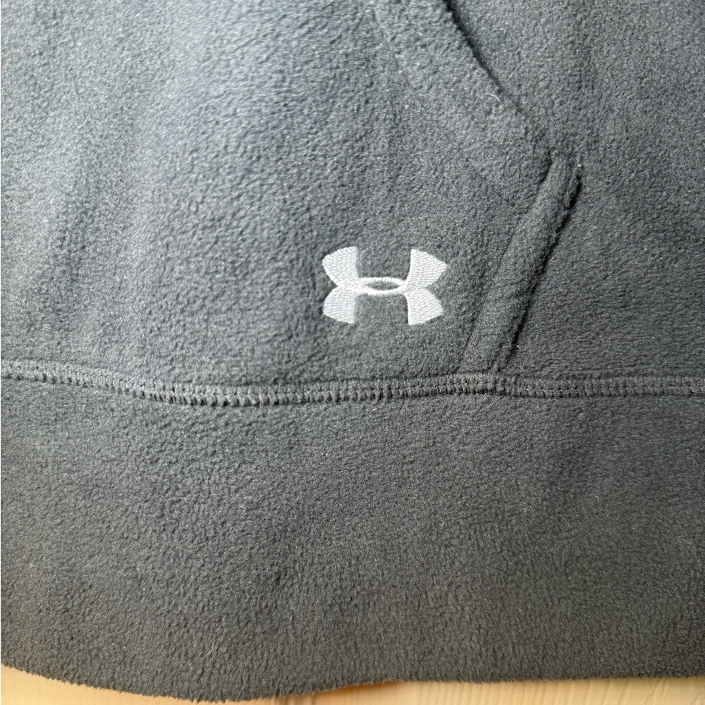 NWT Under Armour Black Rival Fleece Quarter Zip Pullover XL - Kangaroo Pocket - Picture 4 of 8